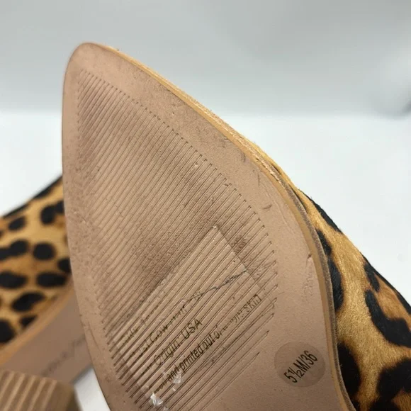 Sole Society leopard cow hair  ankle pull on boots pointy leopard print SZ 5.5 - Picture 7 of 16